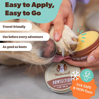 Pawtection Balm for Dogs – Winter Paw Protection from Snow, Ice & Salt, Wax-Based Paw Barrier Balm, All Breeds for Cold Weather Walks & Outdoor Adventures, Lick-Safe, 1 Oz Tin