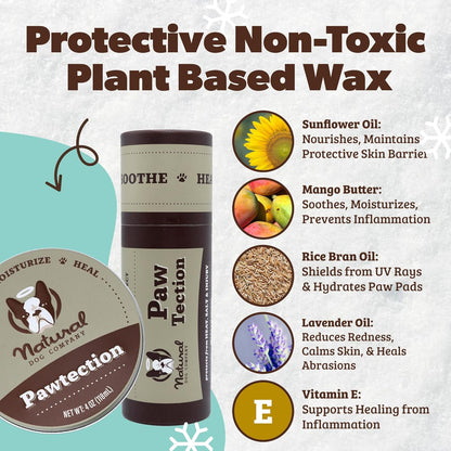 Pawtection Balm for Dogs – Winter Paw Protection from Snow, Ice & Salt, Wax-Based Paw Barrier Balm, All Breeds for Cold Weather Walks & Outdoor Adventures, Lick-Safe, 1 Oz Tin